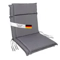 ALBATROS Gartenstuhl Sitzauflage 2er Set Gartenstuhlauflagen Sitzpolster Sitzkissen Outdoor Anthrazit 99x45cm, Hochlehner Auflage UV Beständig wasserabweisend geeignet für Klappstühle