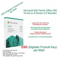 Microsoft 365 Family 6 Nutzer 1 Jahr Abo MS Office 365 Family