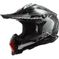 LS2 MX700 Subverter Evo II Arched Motocross Helm, schwarz-silber, Größe XS für Männer