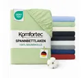 Komfortec Spannbettlaken Jersey Spannbettuch, 90x200, 140x200, 160x200, 180x200 oder 200x200 cm, 100% Baumwolle (135 g/m), Gummizug: Rundum, (1 Stück), OEKO-TEX® Standard 100 Zertifisiert, für Matratzen bis 25 cm Höhe