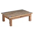 Couchtisch Aafke 120x80 cm Industrial Look mit Glas & Altholz
