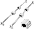 VEVOR Linearführungen SFC25, 2er-Pack 1000 mm Linearschienen & 4 Stk. Gleitblöcke, Führungsschienen, Gleitschienen für DIY-Graviermaschinen, Dreh- & Fräsmaschinen, DIY-Übungs-Wippplatte