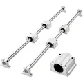 VEVOR Linearführungen SFC25, 2er-Pack 1000 mm Linearschienen & 4 Stk. Gleitblöcke, Führungsschienen, Gleitschienen für DIY-Graviermaschinen, Dreh- & Fräsmaschinen, DIY-Übungs-Wippplatte