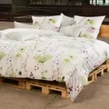Estella Mako-Satin Wendebettwäsche Meadow grün Kissenbezug einzeln 40x80 cm - grün;weiß