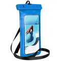 ONEFLOW Beach Bag für Huawei Y6 (2019) wasserdichte Hülle mit Touch und Kamera Fenster, Unterwasser Handyhülle zum Reisen, Schwimmen mit Armband und Band zum Umhängen, Blau