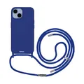 Artwizz HangOn Case +Charge für iPhone 15 - MagSafe Kompatibel, Stoßfeste Magnetische Silikon Handykette mit Abnehmbarem Band, Necklace Handyhülle mit Kordel zum Umhängen, Blau