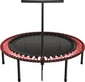 bellicon Fitness Trampolin 125cm (Rot) mit Seilring-Federung bis 90kg (Medium) | Stabile Schraubbeine & T-Stange | Dreiteiliger Rahmen |  Germany