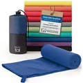 Blumtal Sporthandtuch Mikrofaser Handtuch - kompakte Mikrofaser Handtücher, Mikrofaser (inkl. Transporttasche, einzeln oder als Set verfügbar, 1-St), ultra leicht & schnelltrocknend, Reisehandtuch, Strandhandtuch blau 100 cm x 200 cm