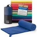 Blumtal Mikrofaser Handtuch leicht & extra saugstark - schnelltrocknende Microfaser Handtücher - optimal als Fitness Handtuch/Strandtuch Mikrofaser/Gym Towel - Reisehandtuch kompakt - Kings Blau