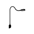 Kalb I Ilios LED-Bettleuchte/Leseleuchte mit USB-C, Wand- und Winkelmontage, Flexibler Arm, dimmbar, warmweiß 3000k (1er Set schwarz)