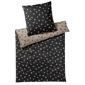 elegante Mako-Satin Bettwäsche Paws schwarz beige