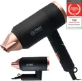 TZS First Austria Haartrockner, 1800 W, Reisefön, klappbar, schonendes Styling, Ionen-Funktion, gleichmäßige Wärmeverteilung, 2 Heizstufen, schwarz-rosé