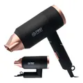 TZS First Austria Haartrockner, 1800 W, Reisefön, klappbar, schonendes Styling, Ionen-Funktion, gleichmäßige Wärmeverteilung, 2 Heizstufen, schwarz-rosé