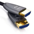 CSL - HDMI Kabel 2.0 b Glasfaser 10m - 4k 60Hz mit HDR - optisches HDMI LWL - 3D - ARC - CEC – HDCP 2.2 - YUV 4 x 4 x 4 - HDMI Kabel High Speed - Glasfaserkabel – Aluminiumstecker – Knickschutz