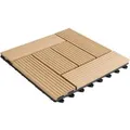 KARAT WPC Klickfliese Classic Wetterbeständige Terrassenfliese Teak 30 x 30 cm