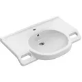 Waschtisch Villeroy & Boch ViCare mit Überlauf, 800 x 550 mm, Hahnloch mittig, weiß - 41208001