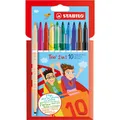 Filzstift Fineliner STABILO Trio 2 in 1 Stifte 10er Pack Farben sortiert Set