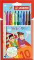 STABILO® TRIO 2 IN 1 FILZSTIFT UND FINELINER 10 STIFTE IM ETUI NEU OVP