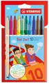 10 STABILO Fasermaler/Fineliner Trio 2in1, 10er Kartonetui