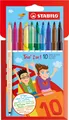 Filzstift und Fineliner in einem - STABILO Trio 2 in 1 - 10er Pack mit 10 v ...