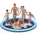 Tosekry Splash Pad für Kinder mit Antirutschfunktion, Wassersprinkler Outdoor Wasserspiel Garten, 200CM Sprinkler Pool Wasserspielzeug für Kinder & Hunde (Blau)