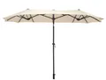 Doppel Sonnenschirm 300 x 150 cm - natur - Garten Balkon Terrasse Markt Schirm