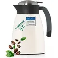 Blumtal Thermoskanne, Weiß, Metall, 2 L, Rund, Ausgießen per Knopfdruck, Kaffee & Tee, Kannen, Thermoskannen