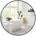 Floordirekt Wandspiegel Bella Runder Spiegel Aluminiumlegierung Schwarz Ø 50 cm