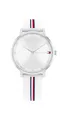 Tommy Hilfiger Zwei-Zeiger-Quarzwerk-Uhr für Damen mit Weisses Silikonarmband - 1782735