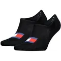 Tommy Hilfiger Füßlinge TH UNI TJ FOOTIE 2P FLAG (2 Paar) Mit großem Flag-Label vorn schwarz 43-46