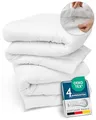 4 Jahreszeiten Bettdecke 155x220 cm Allergiker Bettdecke – 2 Bettdecken 1x Leichte Sommerdecke & 1x Winterdecke mit Druckknöpfen Ultrasonic-Veredelung & Temperaturausgleichend – BeauNuit FS