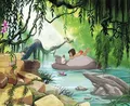 Komar Disney Fototapete | JUNGGLE Book Swimming with Baloo | Größe: 368 x 254 cm (Breite x Höhe) | Tapete, Kinder, Wand, Kinderzimmer, Dekoration | 8-4106