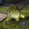Solarspot Trio Professional warmweiß 3500K mit drei Spots, 15lm Lichtstrom je Strahler, hochwertiges und witterungsbeständiges Echtglas-Solarmodul esotec 102540