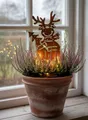 LB H&F Lilienburg Rentier Weihnachtsdeko Elch Roststecker Rost Metall Gartenstecker Hirsch wetterfest (Elch)