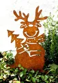 LB H&F Lilienburg Gartenstecker Gartenstecker Elch Beetstecker Hirsch Rostdeko Garten (Gartendeko Herbst Winter außen draussen Blumenstecker Elch Hirsch Hirschstecker Weihnachtsstecker Weihnachtsdeko Weihnachtsdekoration Metall Rost Roststecker zum stecken am Weihnachten Herbstdeko ELCH)