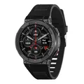 Reflex Active Series 43 Smartwatch für Herren Damen mit eingebautem GPS, 100+ Sportmodi, Herzfrequenz, Schrittzähler, Anrufe tätigen & empfangen, IP68 wasserdicht, schwarzes Silikonarmband für Android