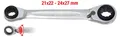 KS Tools 4 in 1 GEARplus umschaltbar Doppel-Ratschenringschlüssel, 21x22x24x27 mm