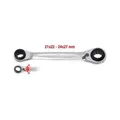 4 in 1 GEARplus umschaltbar Doppel-Ratschenringschlüssel 21x22x24x27mm KS TOOLS