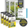 EASYmaxx Moskitonetz mit Pollenschutz mit Magnetbefestigung fürs Fenster - 150 x 130 cm - grau - 4er-Set - Grau