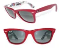 Ray Ban SONNENBRILLE ROT WEISS BLAU WAYFARER RB 2140 1118 BRILLE 0502 LONDON OVP