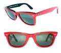Ray Ban SONNENBRILLE ROT SCHWARZ GRÜN RB 2140 955 WAYFARER 47 SMALL 2132 ETUI