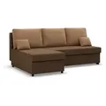 Mebligo Ecksofa, Braun, Braun, Textil, 3-Sitzer, L-Form, 201x135 cm, Wohnzimmer, Sofas & Couches, Wohnlandschaften, Ecksofas