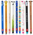 LEGAMI 9er Set radierbare Gelstifte mit neuem Monster Stift Stifteset mit Hai, Giraffe, Bunny, Panda, Lama, Einhorn, Pinguin, Teddy und MONSTER