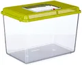 Ferplast Acquario in plastica per pesci GEO MAXI Vasca 21 L Contenitore per piccoli animali acquario terrario insetti tartarughe, Robusta plastica, Griglie di ventilazione, 41,3 x 26 x h 29,8 cm Verde