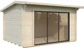 Palmako Gartenhaus Ines 11,1 m² Slide Plus mit Isolierglas-Schiebetür - 44 mm naturbelassen