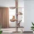 Premium XXL Kratzbaum Katzenbaum Kletterbaum Sisal Spielbaum 227 cm Cappuccino