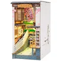 Rolife Sakura Densya DIY Book Nook Kits Modell Holzbausatz,Bookshelf Insert Diorama Bookends, Booknook Bücherregaleinsatz Kits,Japanische Deko Lehrer Geschenk (TGB01)