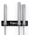 tiguar Bar Hanger Wandhalterung für 5 Langhanteln, Wandhalter aus Stahl, platzsparende Aufbewahrung von Hantelstangen, bis 150 kg Tragkraft, Schwarz