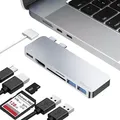 iMounts MacBook Air/Pro USB-C Hub - HDMI, USB3.0, SD-Leser, M2/M3/M4/M5 - Laden und Datenübertragung - Silber/Silver - Silber