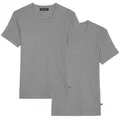 Marc O'Polo T-Shirt Iconic Rib (2-tlg) unterziehshirt unterhemd kurzarm grau L (50)